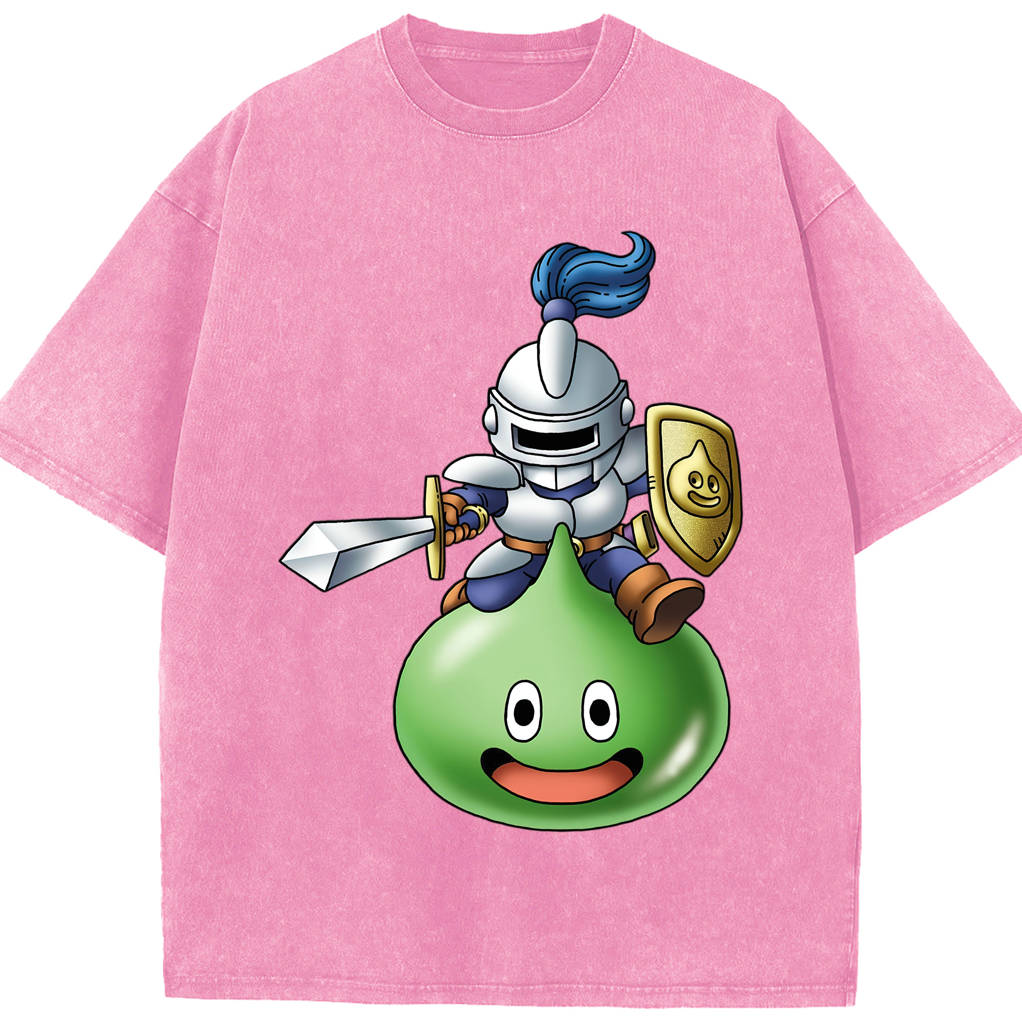 （画像用） ドラゴンクエスト Doragon Kuesuto Dragon Quest 綿100% ヴィンテージ風 半袖Tシャツ（フロントプリント）